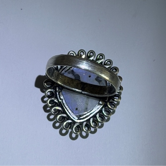 New 925 Sterling Silver Blue Flash Moonstone Uncommon Artisan Uncommon Ring - Picture 14 of 17
